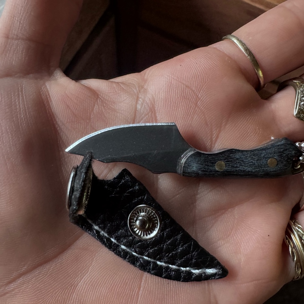 Miniature Black Knife with Sheath